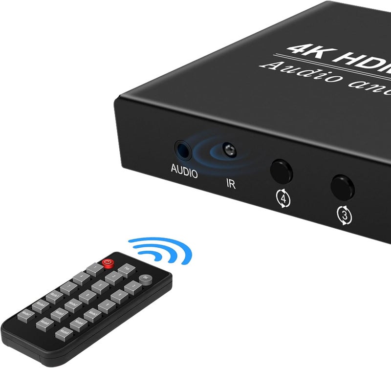 HDSUNWSTD Video Wall Controller HDMI 1X4,Splicing Professional Processor with 4 HDMI+3.5mm Audio Output 180 Degree Rotate TV Wall Display 8 Splicing Modes 1x1, 1x2, 1x3, 1x4, 2x1, 3x1,4x1, 2x2 - Image 2